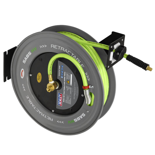 20m Retractable High-Visibility PVC Air Hose with Steel Reel 10mm