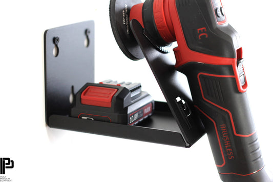 Poka Premium Hanger for a small polishing machine with a convenient shelf for batteries