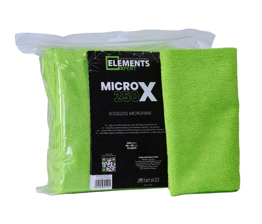 Elements Xpert MICRO X 250 | Green | 250gsm Microfibre Cloth | 10 Pack