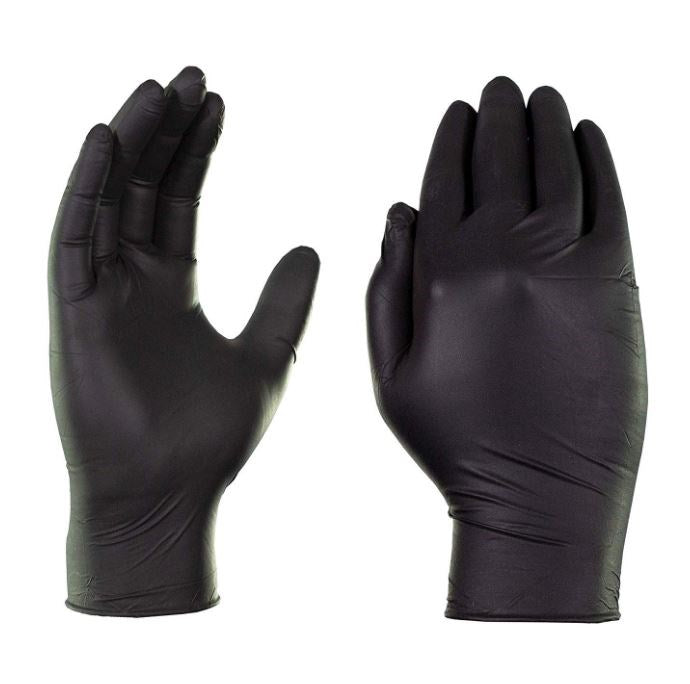 Professional Hygiene Black Nitrile Gloves 100 Gloves (Large)