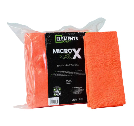 Elements Xpert MICRO X 250 | Orange | 250gsm Microfibre Cloth | 10 Pack