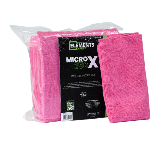 Elements Xpert MICRO X 250 | Pink | 250gsm Microfibre Cloth | 10 Pack