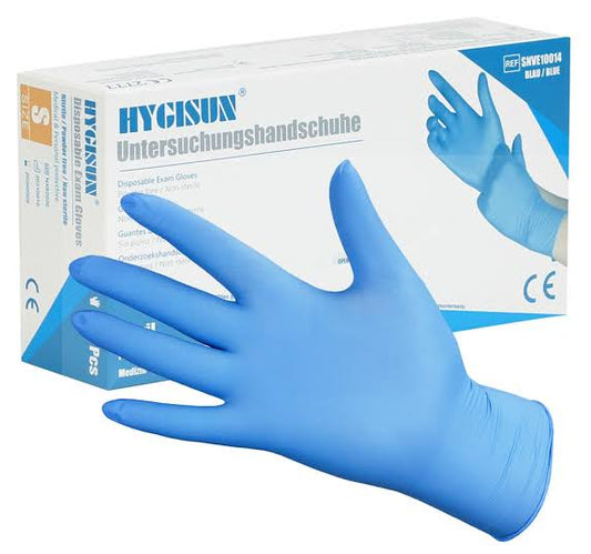 Hygisun Nitrile Blue Gloves Box 100pk (Medium)