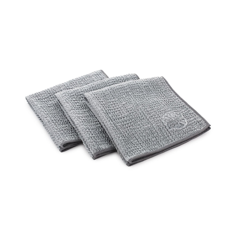 The Rag Company Wrinkle Glass Towel: Dual-Texture 40x40cm Streak-Free Glass Towel 3Pk